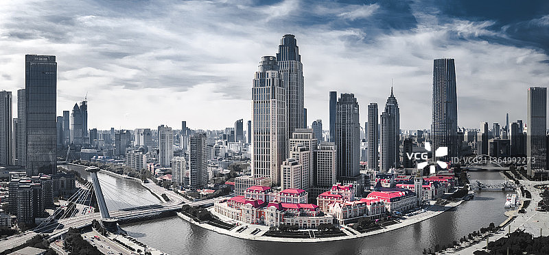 天津市海河津湾广场CBD图片素材