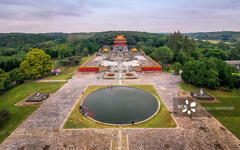 湖北钟祥明显陵文化旅游景区航拍图片素材