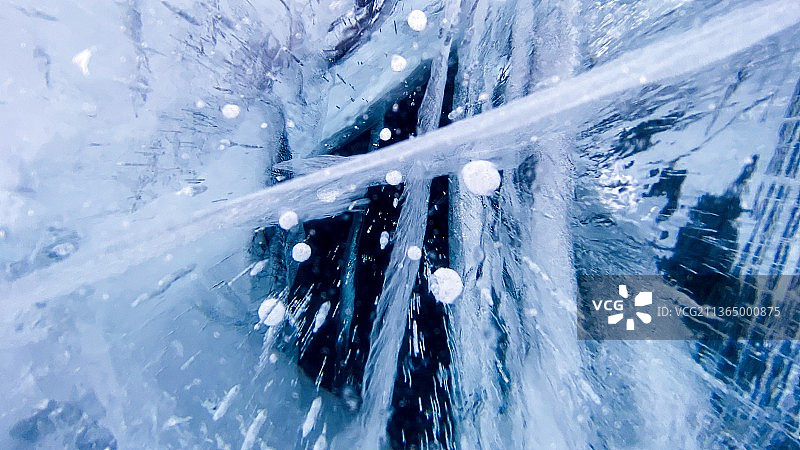 冰裂纹 气泡冰图片素材