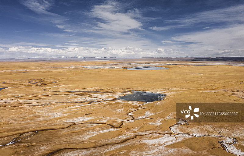 荒原，可可西里，航拍，三江源，戈壁，贫瘠，极端地形，冬天，结冰，天空，草原，宽广，荒芜，青藏高原图片素材