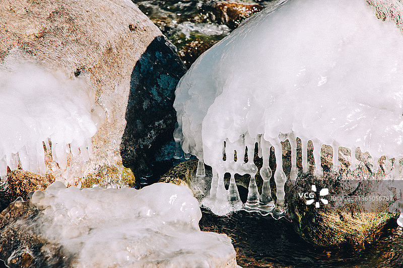 冬日结冰的湖水图片素材