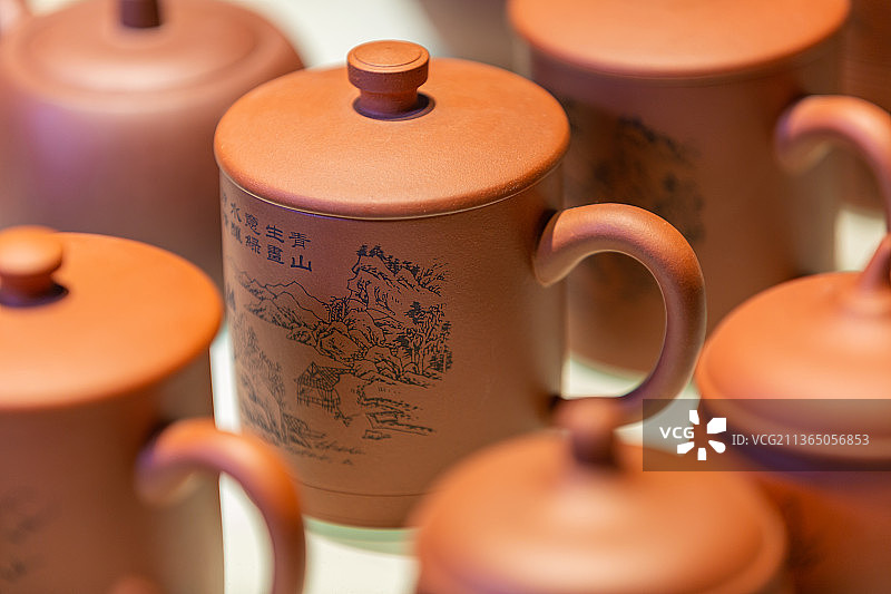 江苏省无锡市惠山古镇工艺品紫砂壶静物摄影图片素材