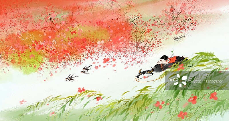 人在湖中游泳的高角度视角图片素材