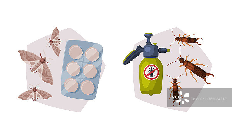 瓶装化学驱虫剂害虫防治图片素材