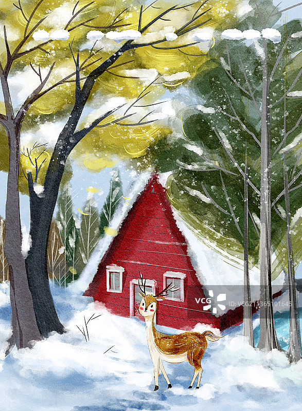 林深时见鹿图片素材