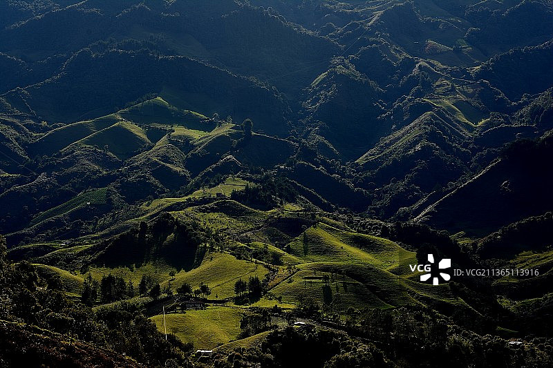 哥伦比亚安蒂奥基亚省高角度景观图片素材