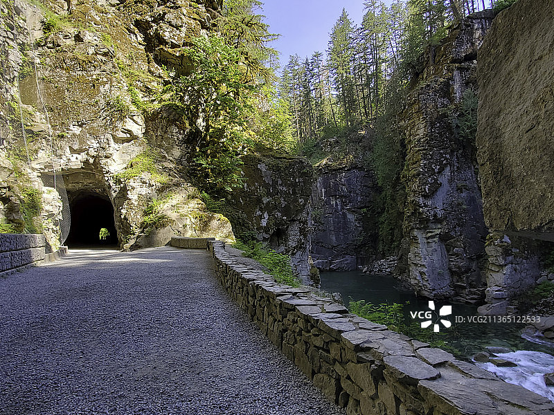 奥赛罗隧道，树木间的空旷小路图片素材