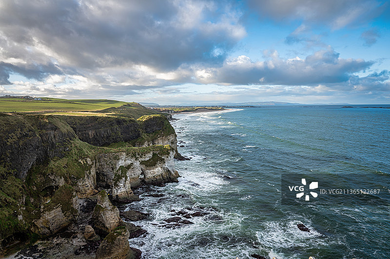 波特拉什白色岩石，英国海景图片素材