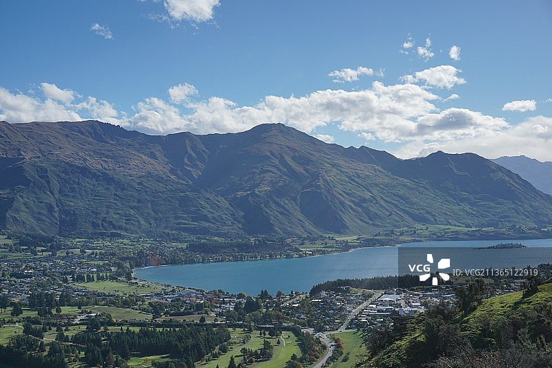 瓦纳卡奥塔哥铁山湖光山色（新西兰）图片素材