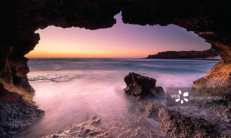 日落海景，澳大利亚维多利亚州波特西图片素材