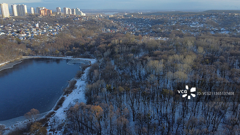 乌克兰冬季城市高角度景观图片素材