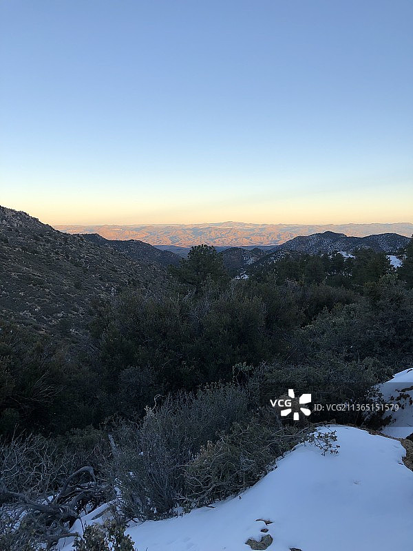 华拉派山脉日落雪景图片素材