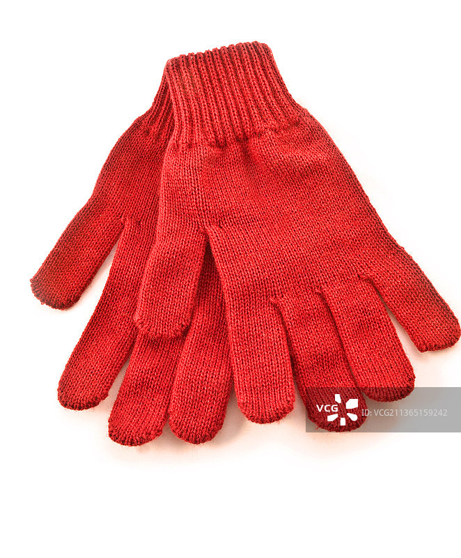 白色背景上的手套特写图片素材