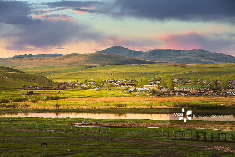 内蒙古呼伦贝尔室韦中俄边境界河图片素材