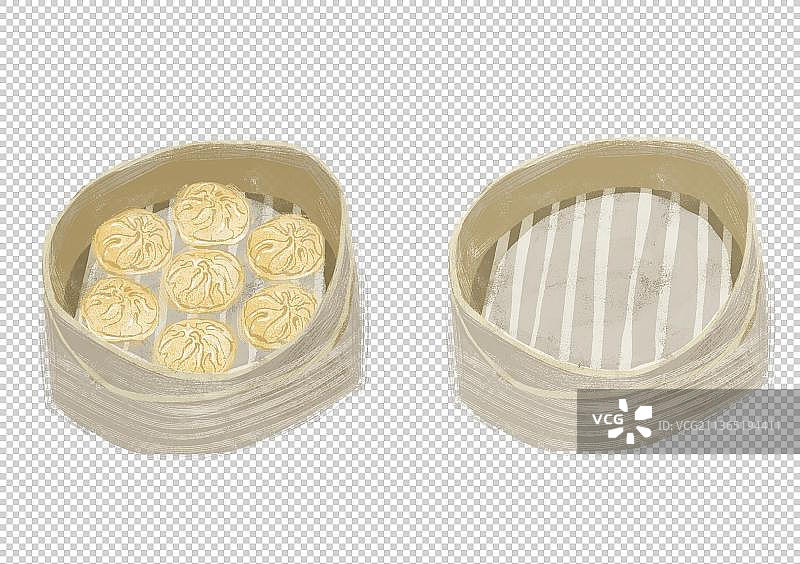 上海特色美食南翔小笼包插画元素图片素材