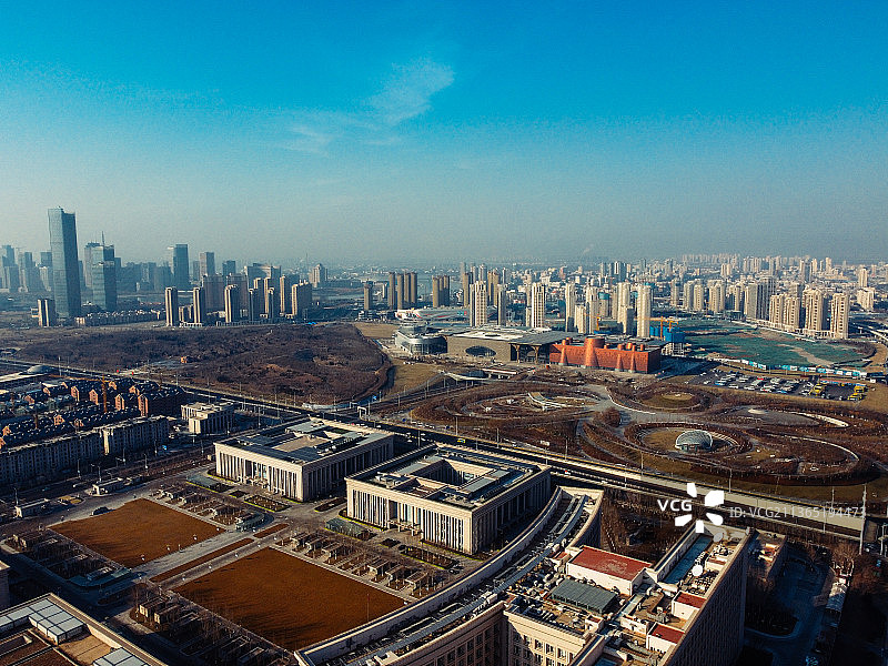 天津 滨海区 周大福金融中心 泰达  文化广场 中央大道 滨海广场图片素材