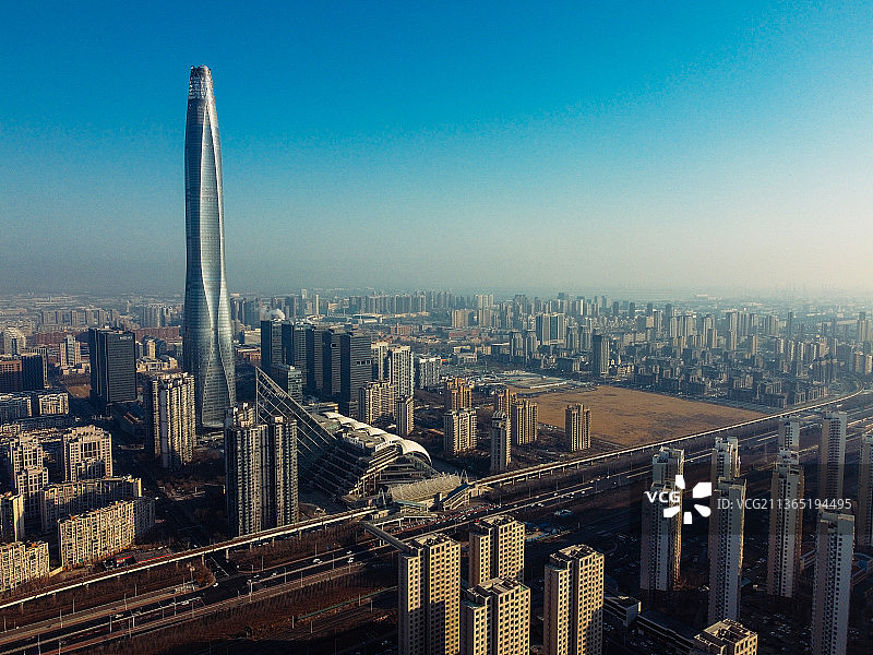 天津 滨海区 周大福金融中心 泰达  文化广场 中央大道 滨海广场图片素材