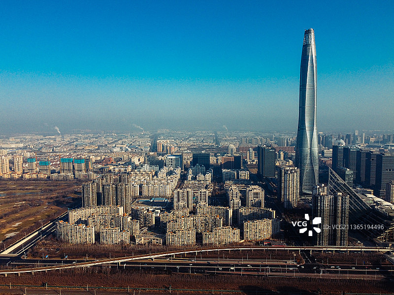 天津 滨海区 周大福金融中心 泰达  文化广场 中央大道 滨海广场图片素材