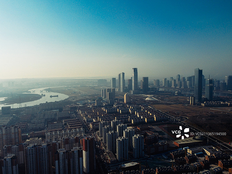 天津 滨海区 周大福金融中心 泰达  文化广场 中央大道 滨海广场图片素材