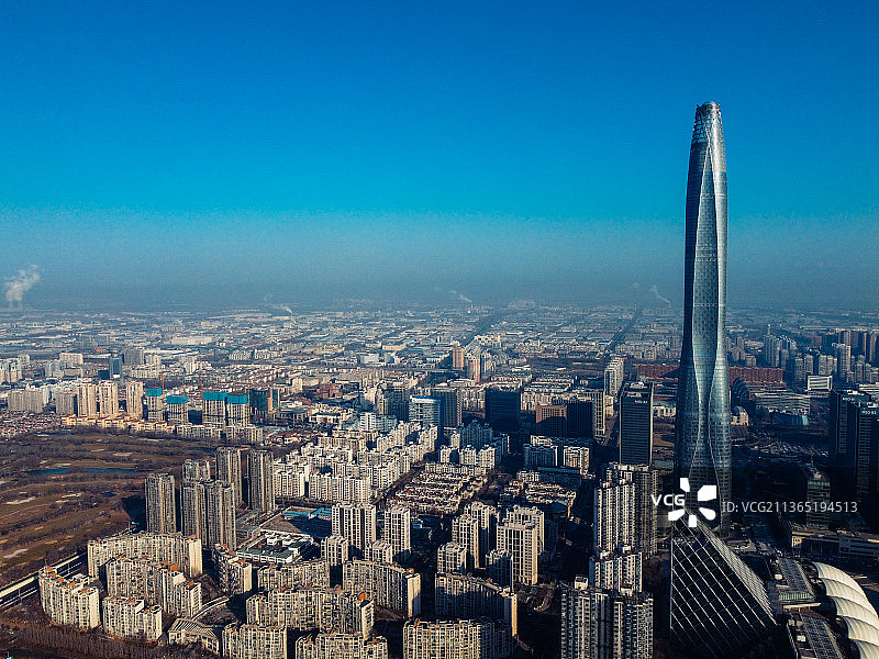 天津 滨海区 周大福金融中心 泰达  文化广场 中央大道 滨海广场图片素材