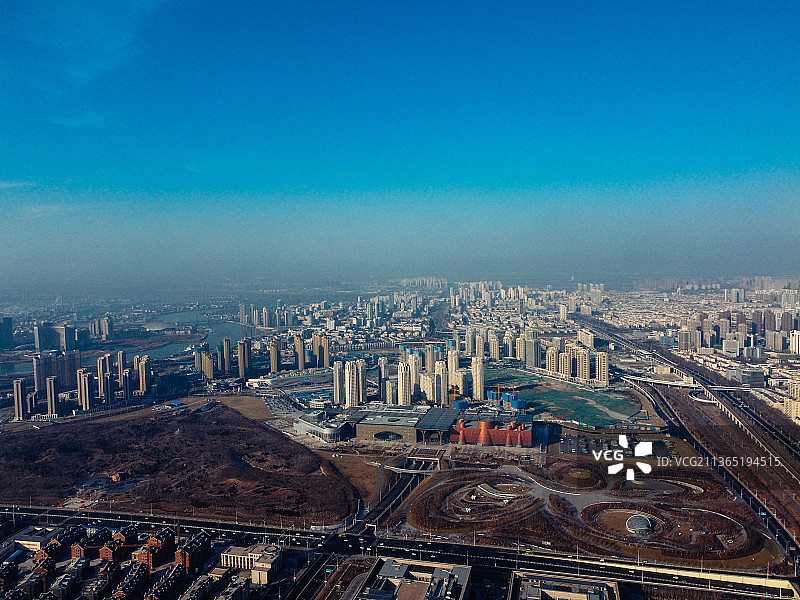 天津 滨海区 周大福金融中心 泰达  文化广场 中央大道 滨海广场图片素材