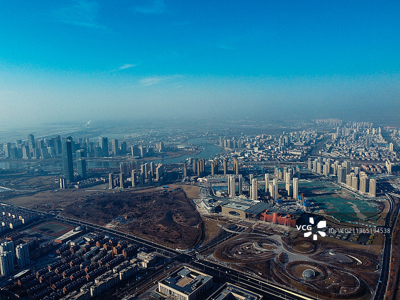 天津 滨海区 周大福金融中心 泰达  文化广场 中央大道 滨海广场图片素材