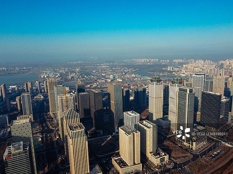 天津 滨海新区 于家堡 中心商务区 海河开启桥 宝龙广场  中央大道图片素材