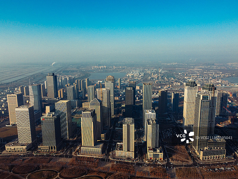 天津 滨海新区 于家堡 中心商务区 海河开启桥 宝龙广场  中央大道图片素材