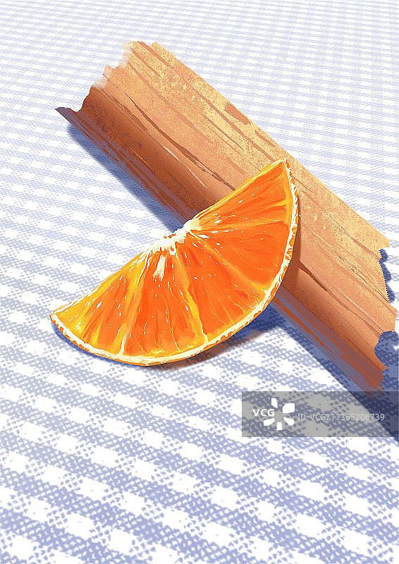 橘子写实插画图片素材