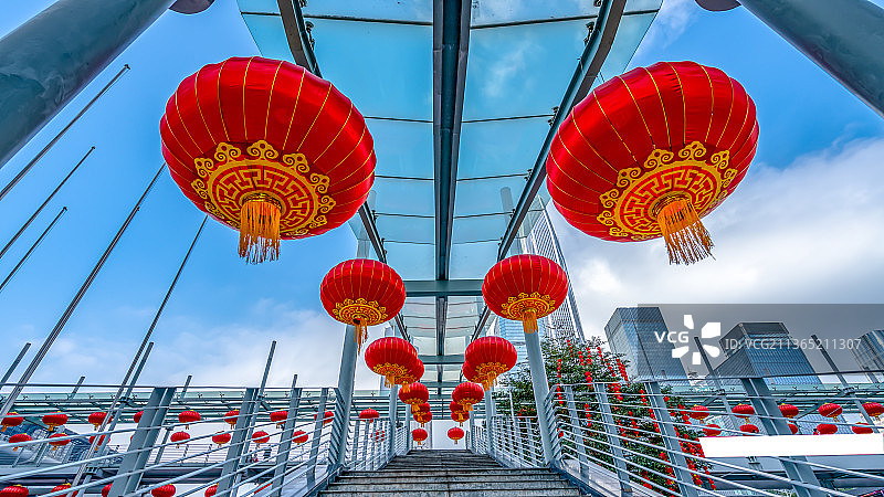 中国深圳会展中心的红色灯笼图片素材