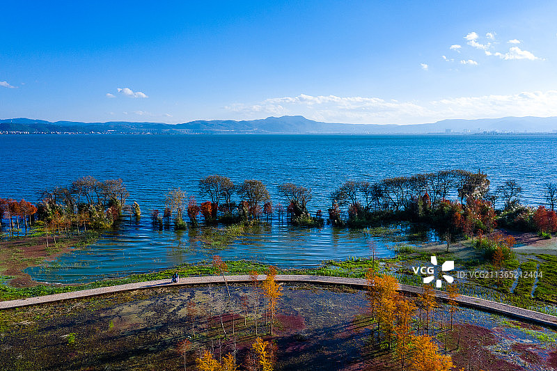 云南省玉溪市江川区星云湖国家湿地公园图片素材