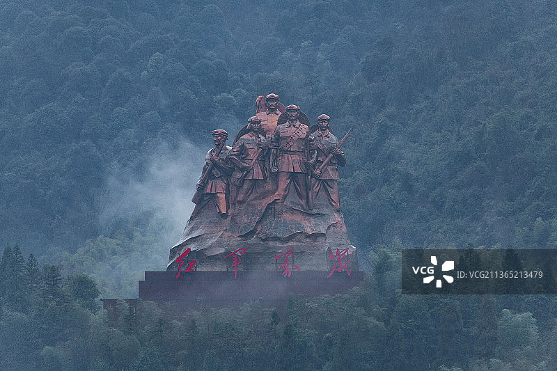 红军、雕塑、万岁、战士、革命、井冈山图片素材