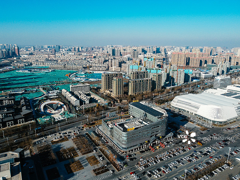 唐山 南湖 会展中心 图书馆 大剧院 世园广场 路南区 工人文化宫图片素材