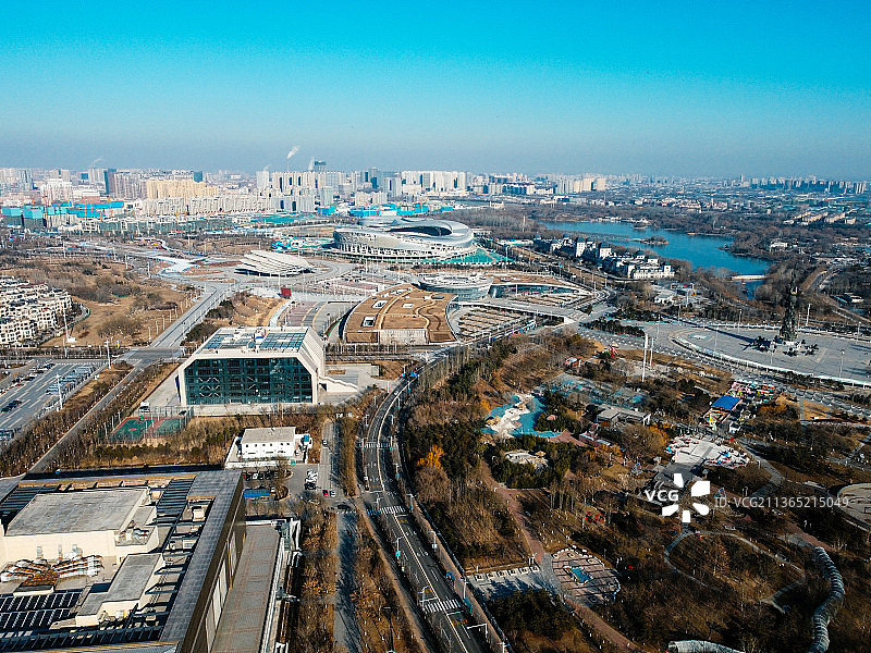 唐山 南湖 会展中心 图书馆 大剧院 世园广场 路南区 工人文化宫图片素材