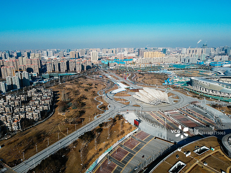 唐山 南湖 会展中心 图书馆 大剧院 世园广场 路南区 工人文化宫图片素材