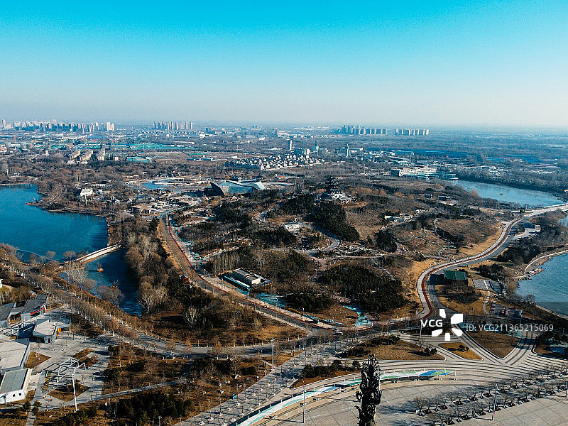 唐山 南湖 会展中心 图书馆 大剧院 世园广场 路南区 工人文化宫图片素材