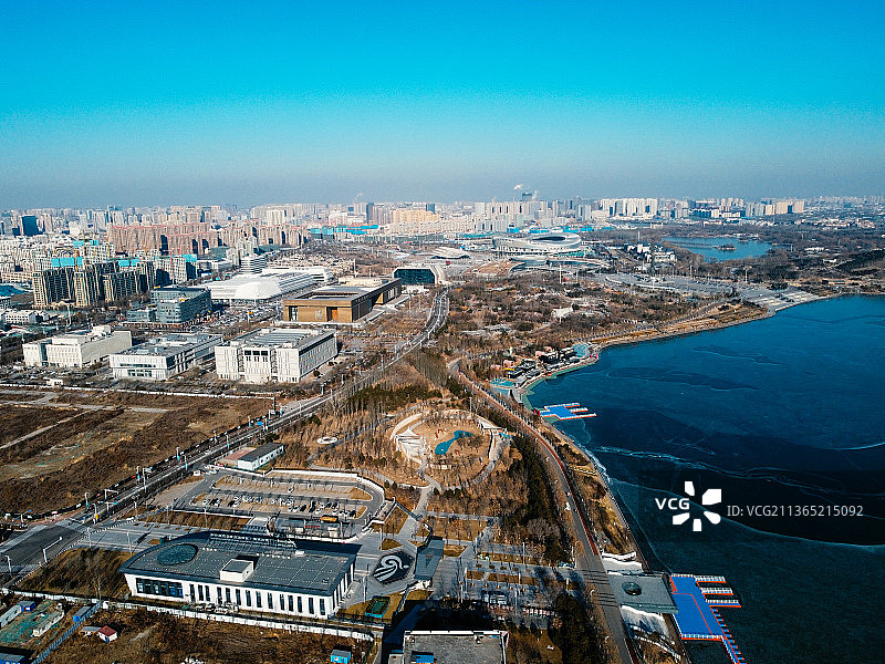 唐山 南湖 会展中心 图书馆 大剧院 世园广场 路南区 工人文化宫图片素材