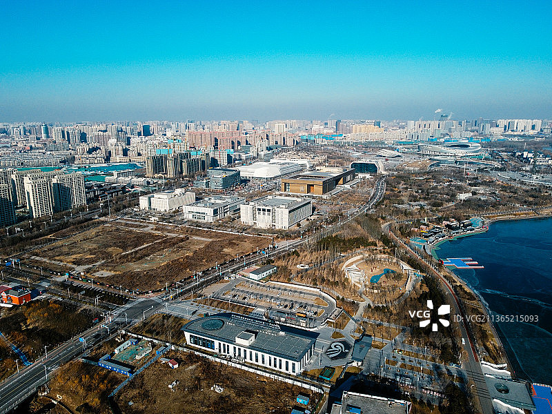 唐山 南湖 会展中心 图书馆 大剧院 世园广场 路南区 工人文化宫图片素材