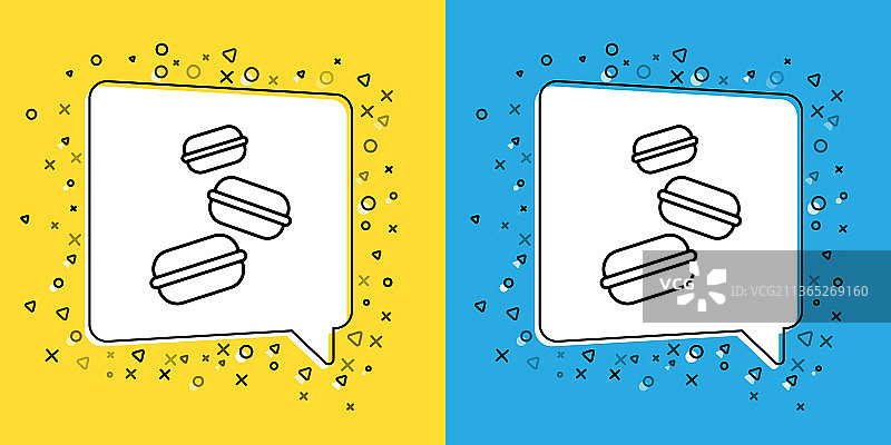 黄色背景马卡龙饼干图标图片素材