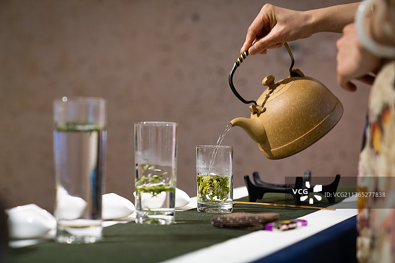 绿茶茶艺表演图片素材