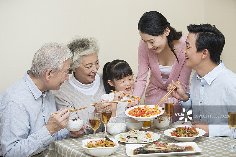 一家人快乐的用餐图片素材