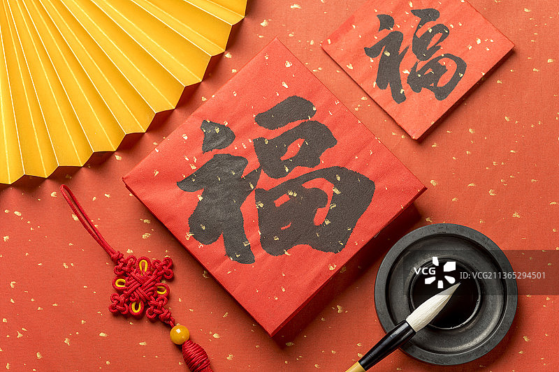 春节福字海报红色喜庆背景素材图片素材