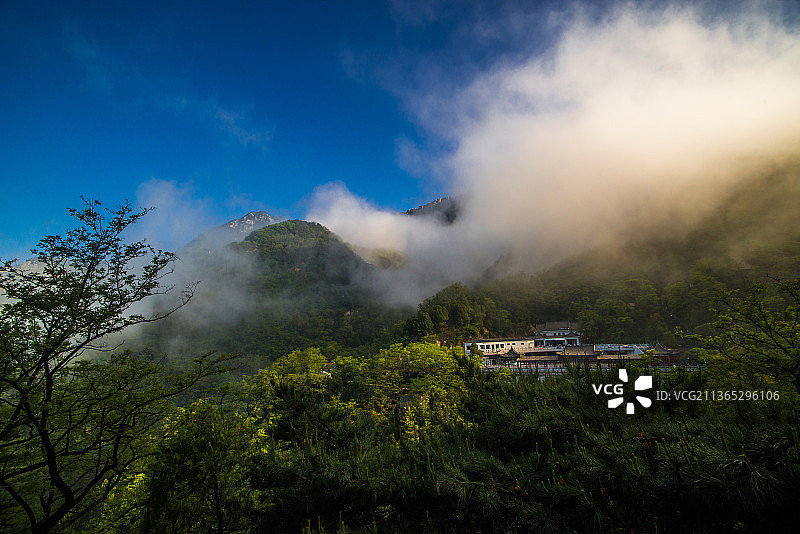 泰山五月云海风光图片素材