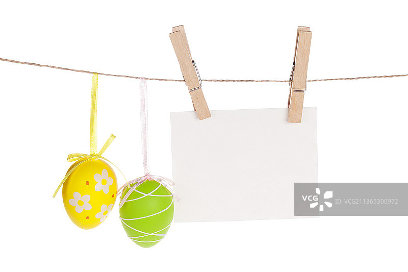 彩色复活节彩蛋与空白相框图片素材