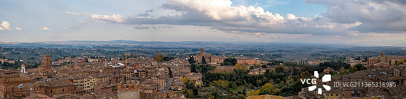 意大利锡耶纳省城镇景观全景图片素材