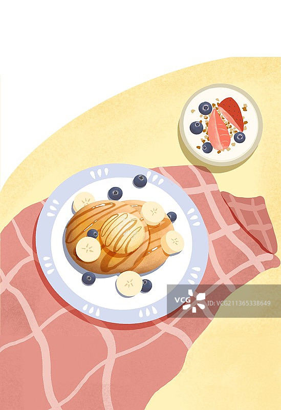 肌理质感风美食插画图片素材