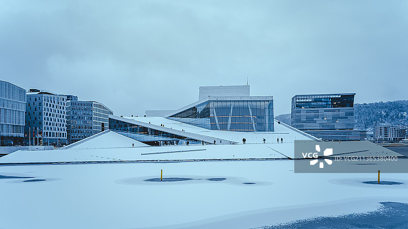 奥斯陆｜歌剧院和蒙克大厦，可谓天生良配图片素材