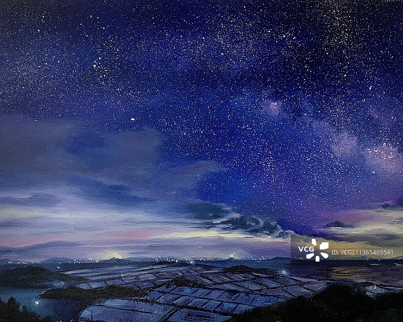 星空油画图片素材