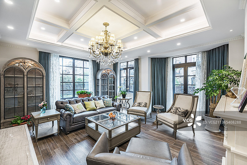 中国上海别墅装修设计空间实景展示图片素材