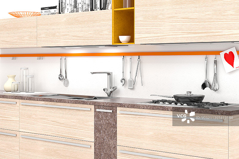 3D现代厨房图片素材